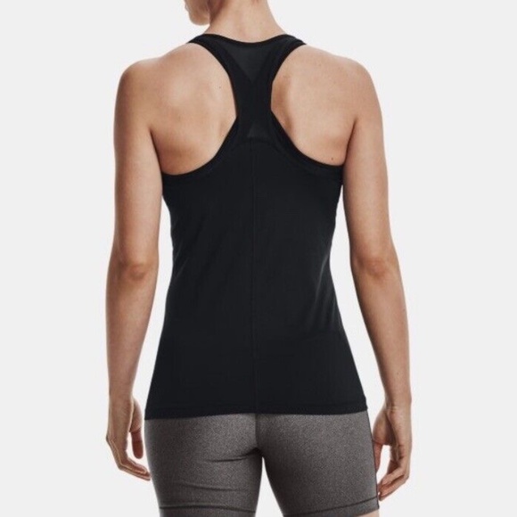 New Under Armour Women’s Heatgear Racer Tank Top Black Size XS NWT - Picture 2 of 3